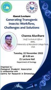 Read more about the article Guest lectures on Transgenic Insects 22 November 2022